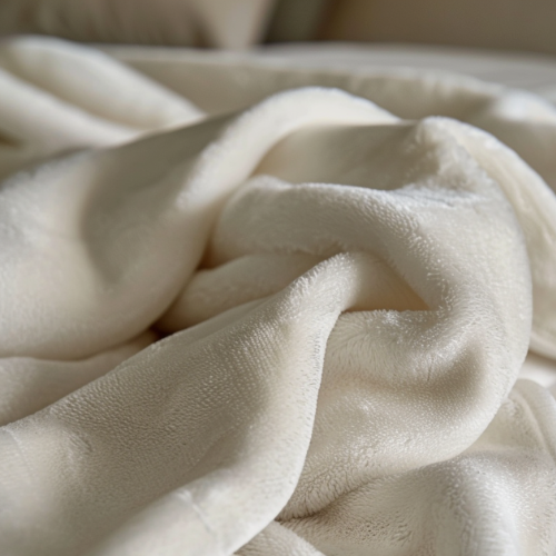 Cream-colored king blanket