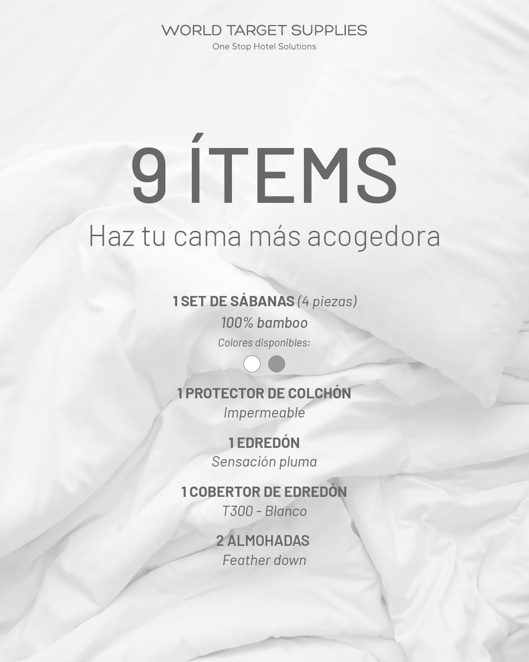 JUEGO DE CAMA COMPLETO DE 9 ÍTEMS KING