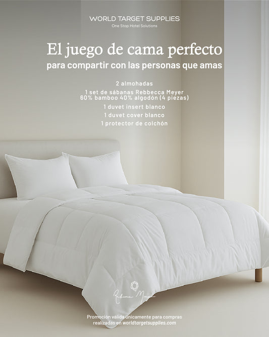 JUEGO DE CAMA COMPLETO CON PROTECTOR QUEEN